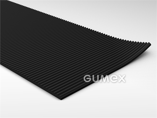 Gummiboden RW2 A9506 3mm, Breite 1250mm, 70°ShA, SBR-NR, gerillte Ausführung, -10°C/+70°C, schwarz, 